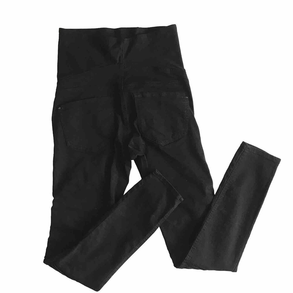H&M Mama Womens Maternity Black Pull On Jegging Pant Skinny 10 Over Bump Stretch